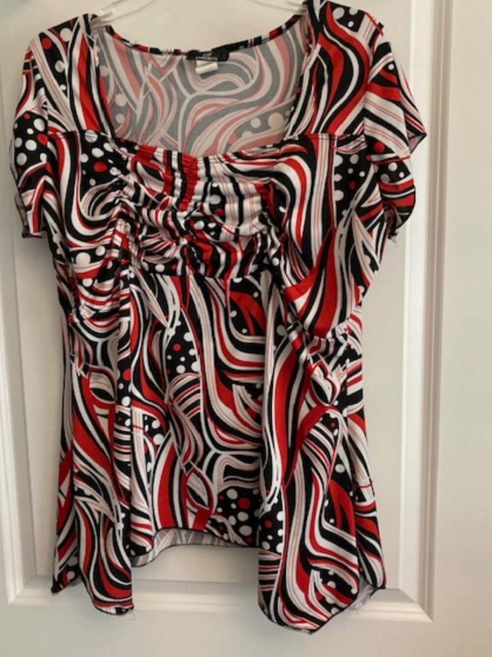 Vibrant Black/White/Red Dynamite top